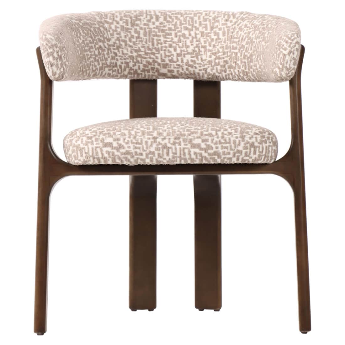 voorkant Richmond Interiors eetkamerstoel Contigo met arm natural geo