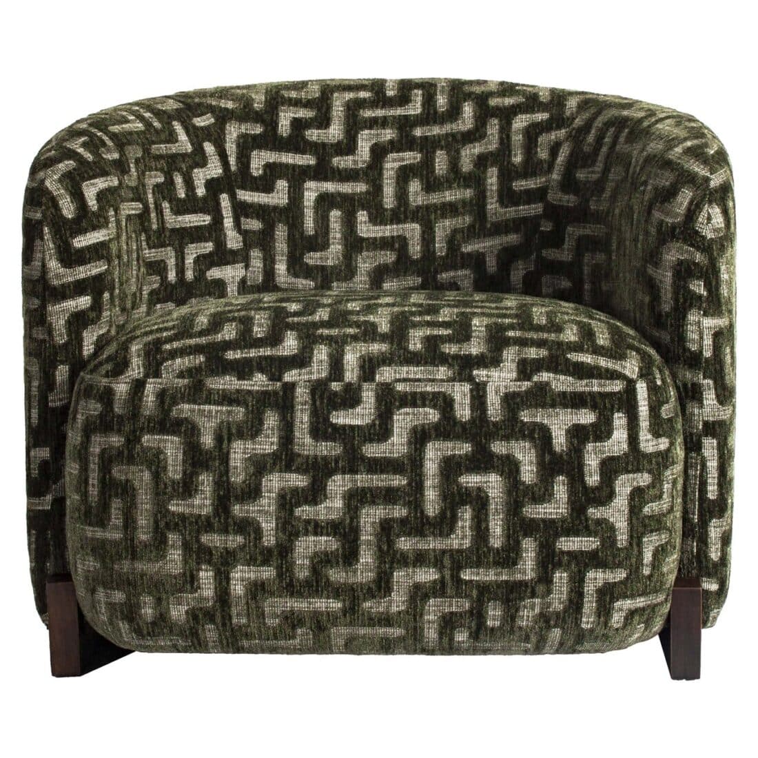 voorkant Richmond Interiors fauteuil Hannah met arm moss labyrinth