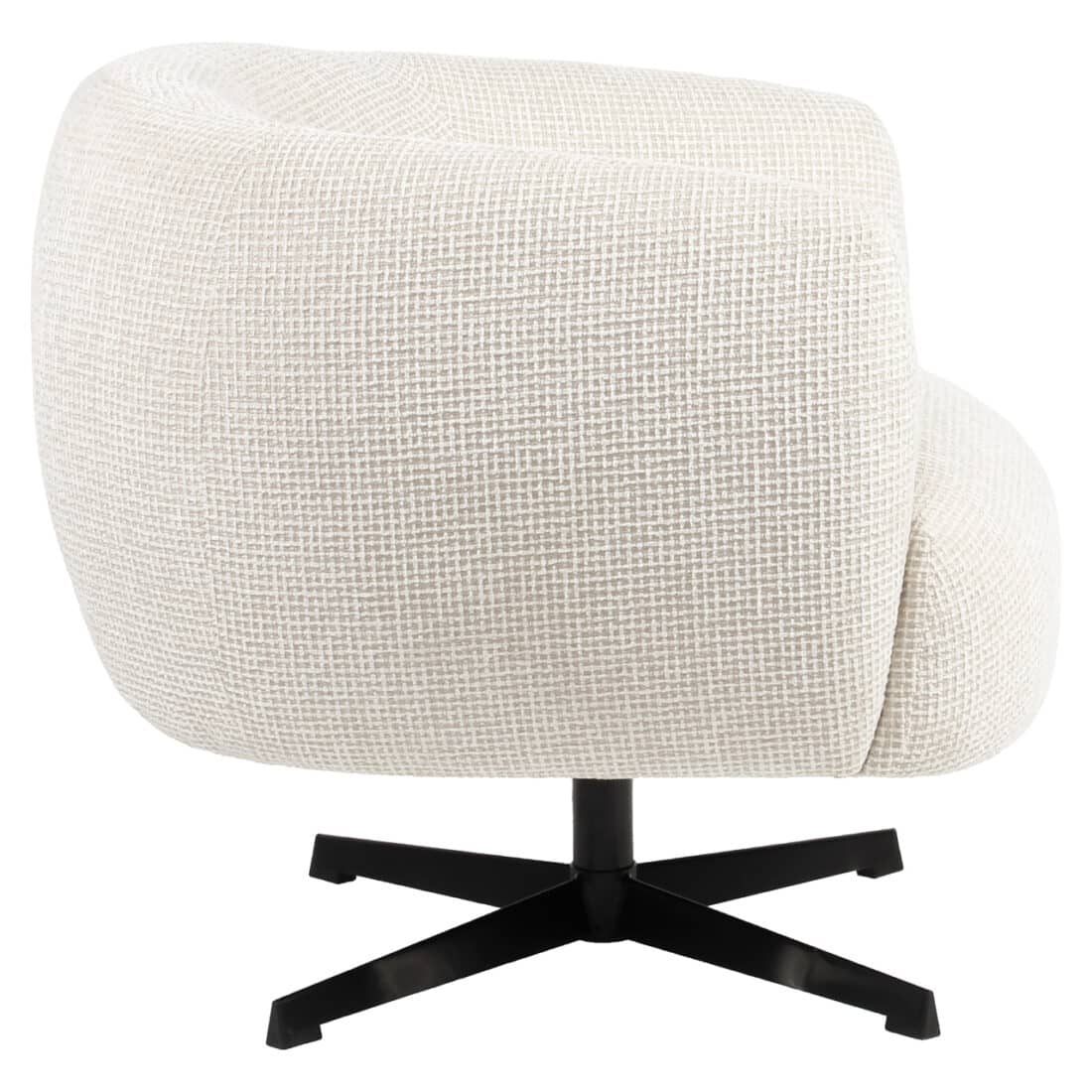 zijkant Richmond Interiors draaifauteuil Estelle beige blockweave