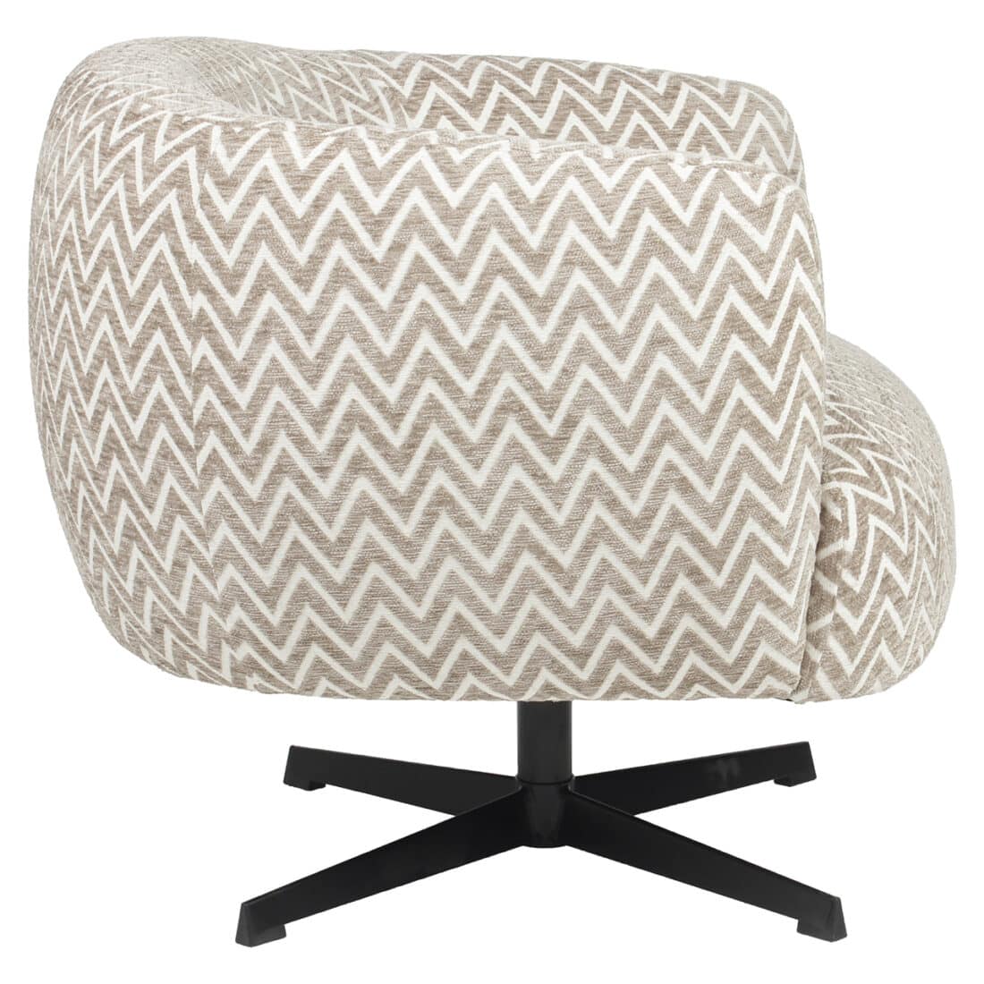 zijkant Richmond Interiors draaifauteuil Estelle sand chevron