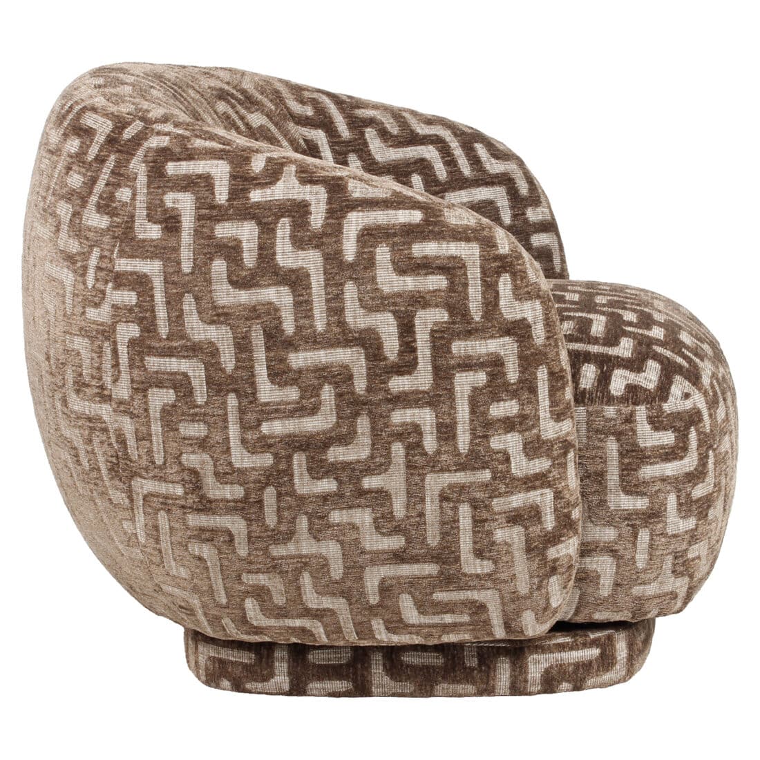 zijkant Richmond Interiors draaifauteuil Negreslo met arm brown labyrinth