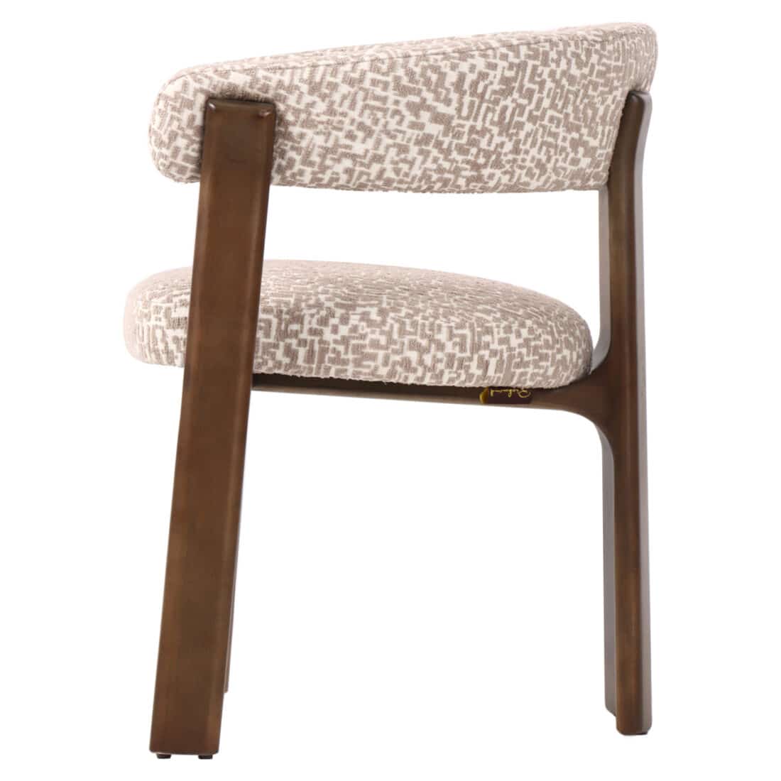 zijkant Richmond Interiors eetkamerstoel Contigo met arm natural geo