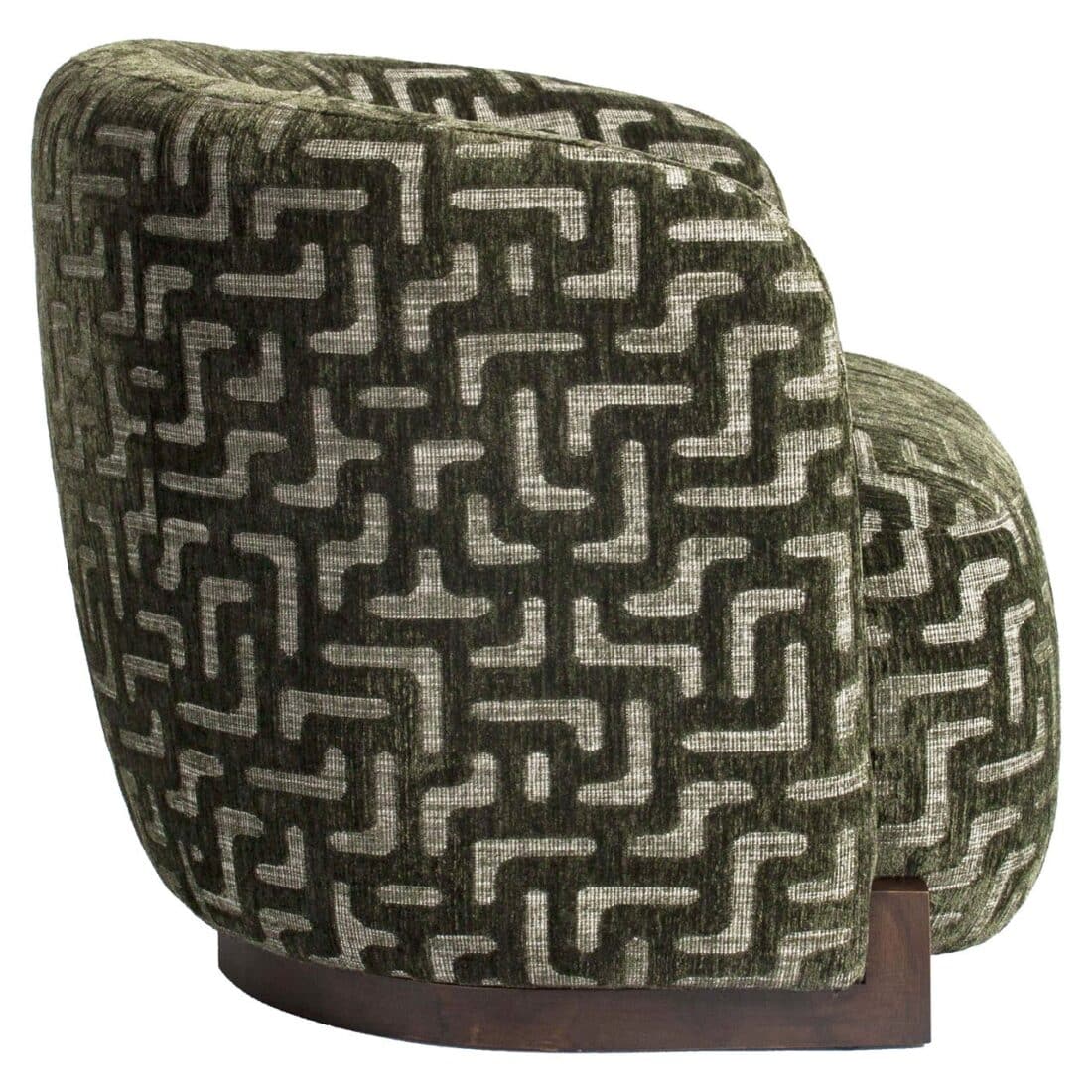 zijkant Richmond Interiors fauteuil Hannah met arm moss labyrinth