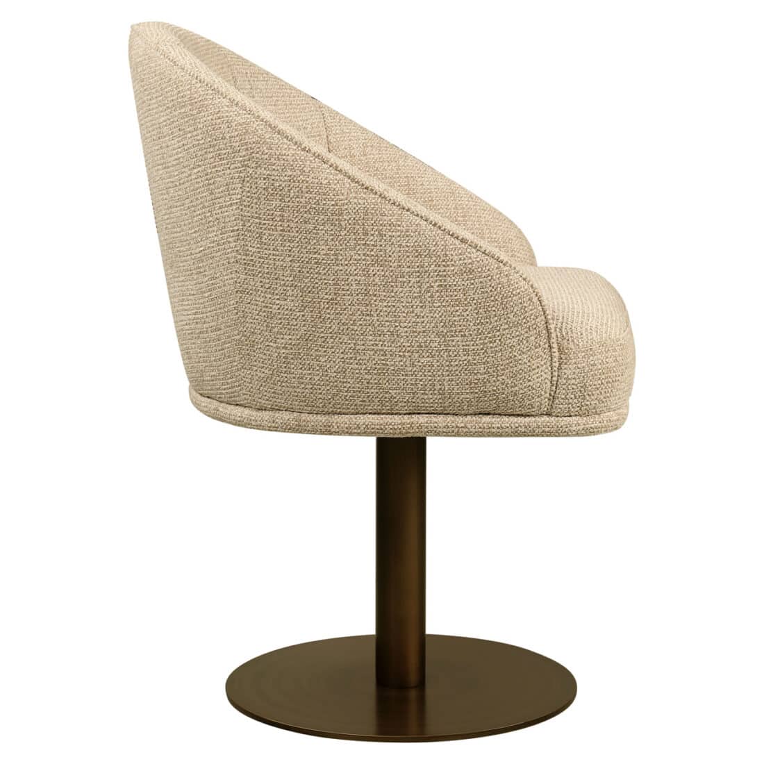 zijkant Richmond interiors eetkamerstoel Beverly draaibaar met arm natural