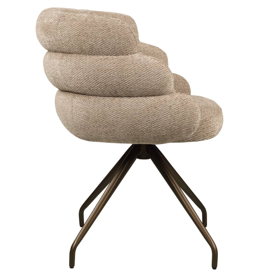 zijkant Richmond interiors eetkamerstoel Kayla draaibaar mocca