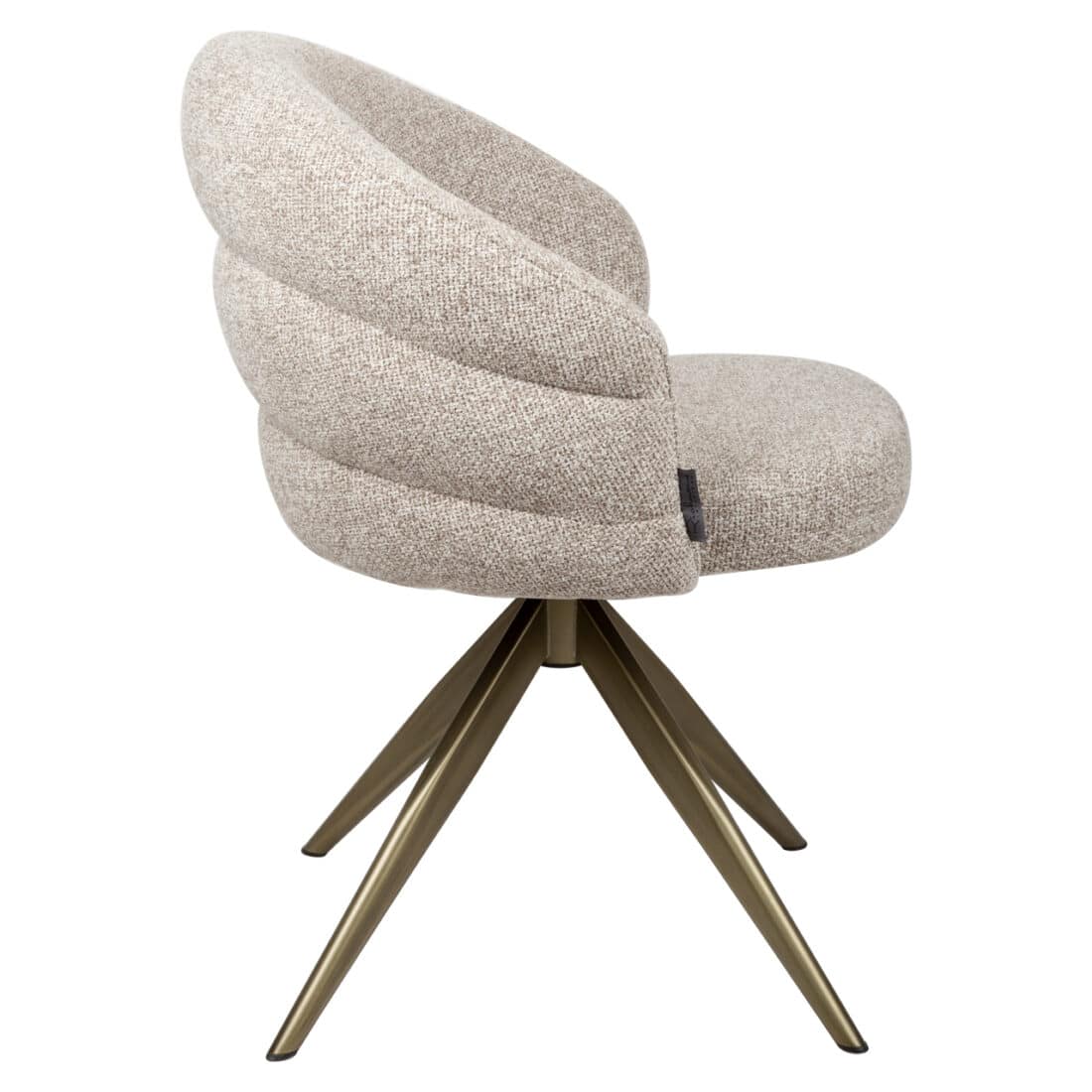 zijkant Richmond interiors eetkamerstoel Zendaya draaibaar met arm bruin