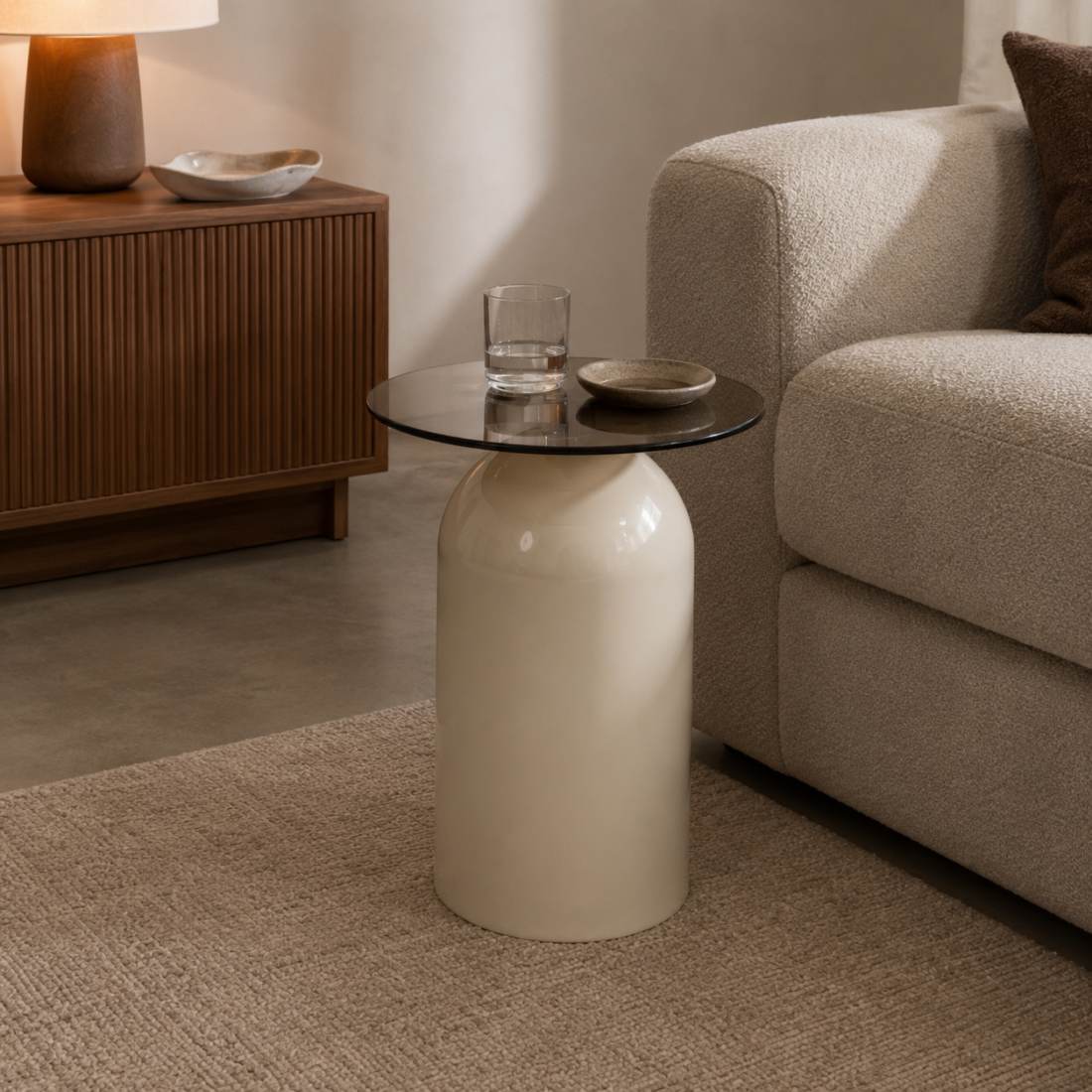 By Boo Bijzettafel Irona Beige 39 5 215 39 5 215 52 Cm Glas