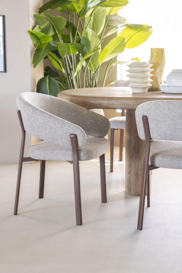 By-Boo eetkamerstoel Sedia met arm bruin (set van 2)