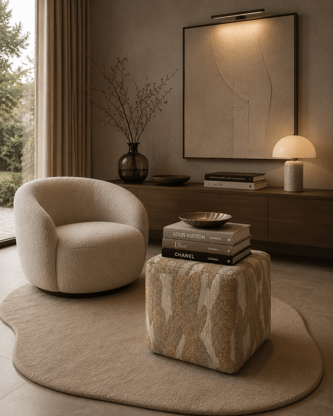By-Boo poef Rytm klein taupe By-Boo poef Rytm klein taupe