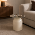 By-Boo salontafel Irona beige 50x50x40 cm glas