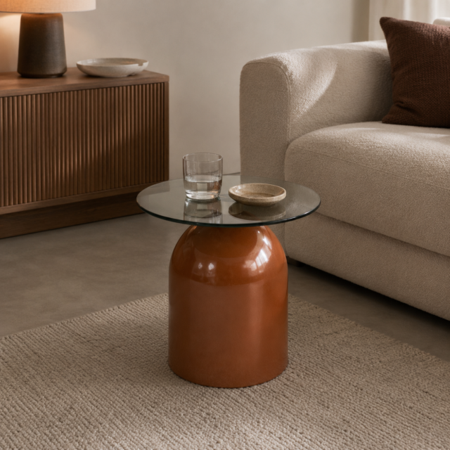 By Boo Salontafel Irona Caramel 50x50x40 Cm Glas