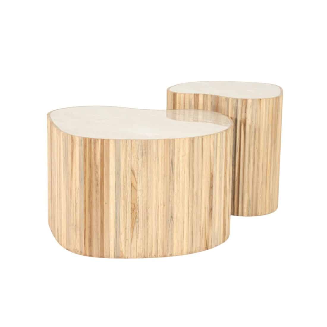 By Boo Salontafel Nice Set Van 2 Naturel Keramiek