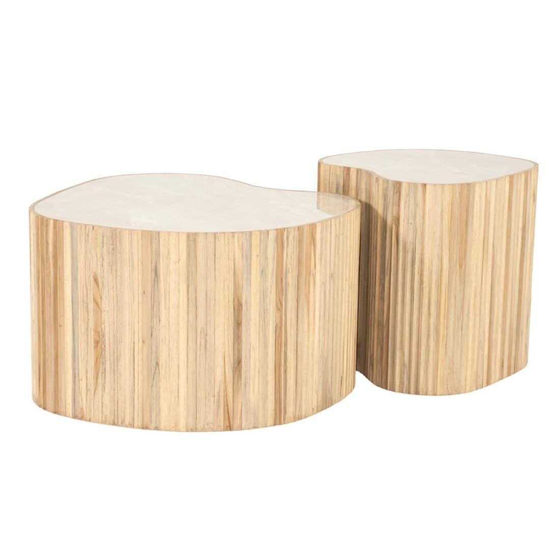 By Boo Salontafel Nice Set Van 2 Naturel Keramiek