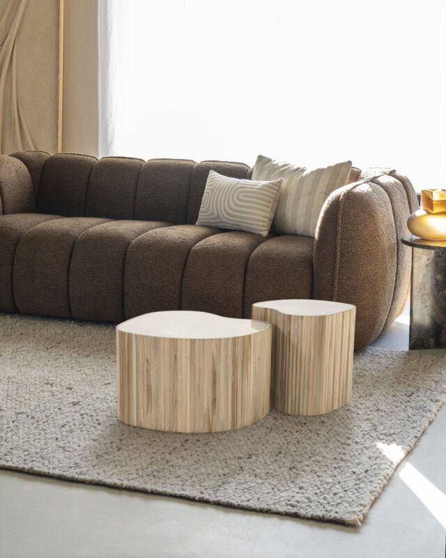 By-Boo salontafel Nice set van 2 naturel keramiek