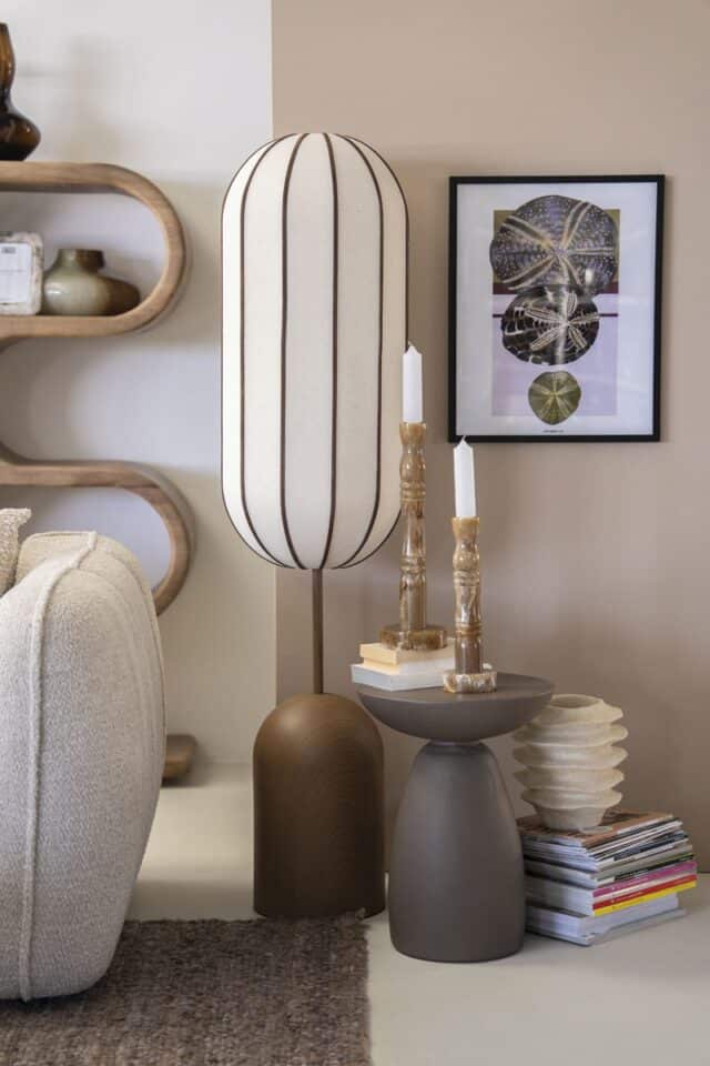 By-Boo vloerlamp 35x35x145 cm Cocoon bruin linnen