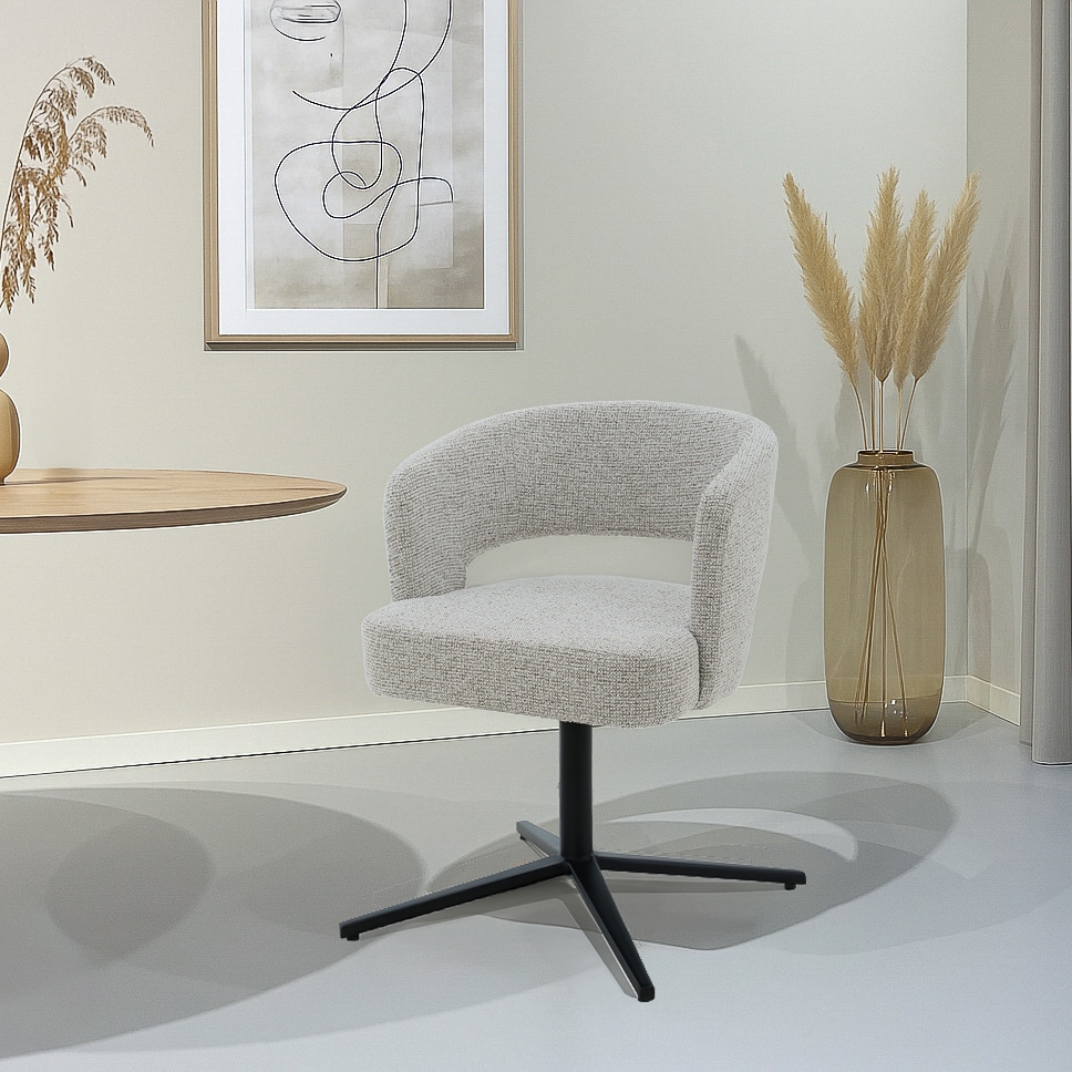 Livingfurn eetkamerstoel Isabel draaibaar beige Livingfurn eetkamerstoel Isabel draaibaar beige