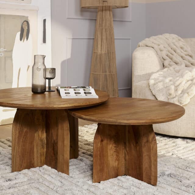 Starfurn Ronde Salontafel Tense Naturel Mangohout 80 Cm