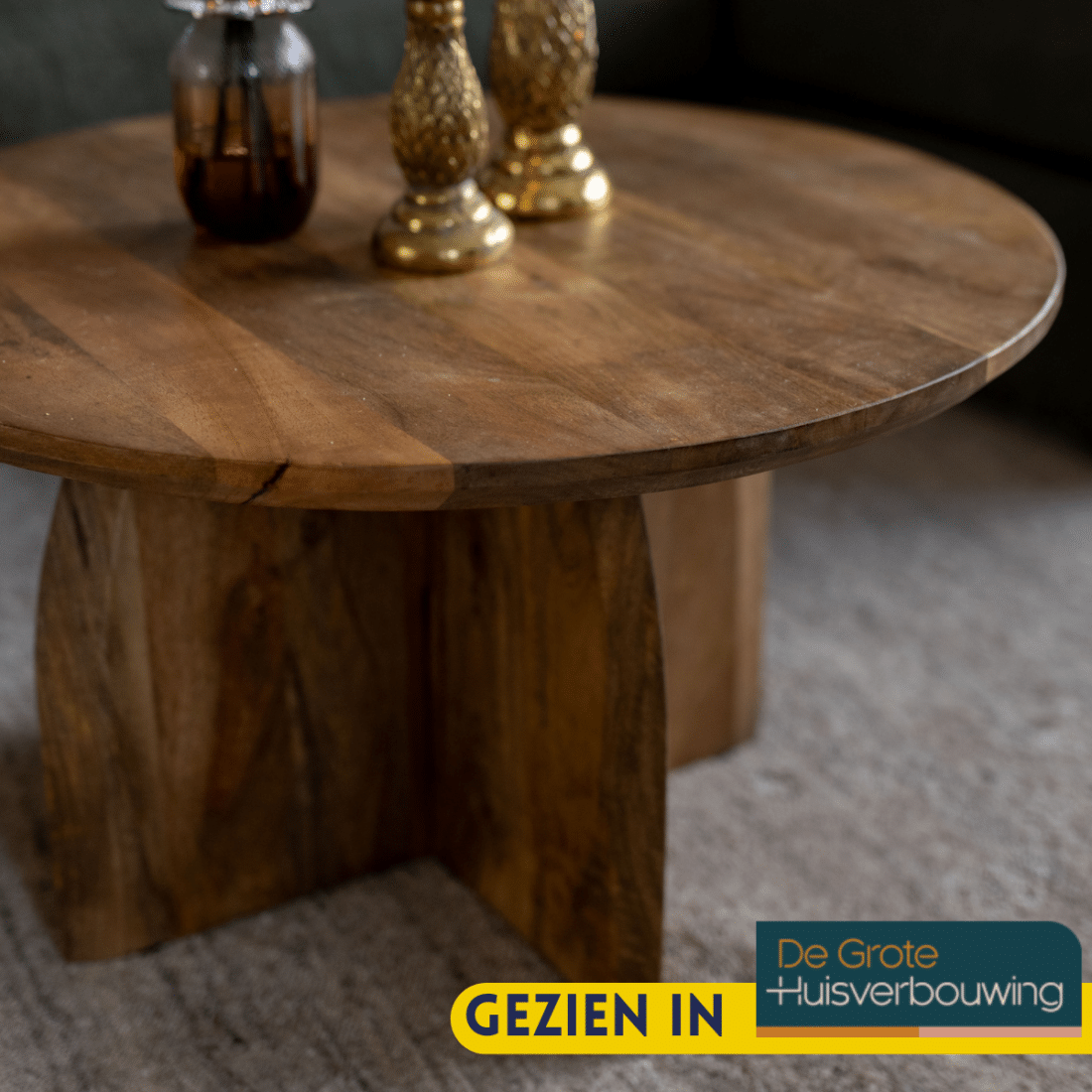 Starfurn Ronde Salontafel Tense Naturel Mangohout 70 Cm