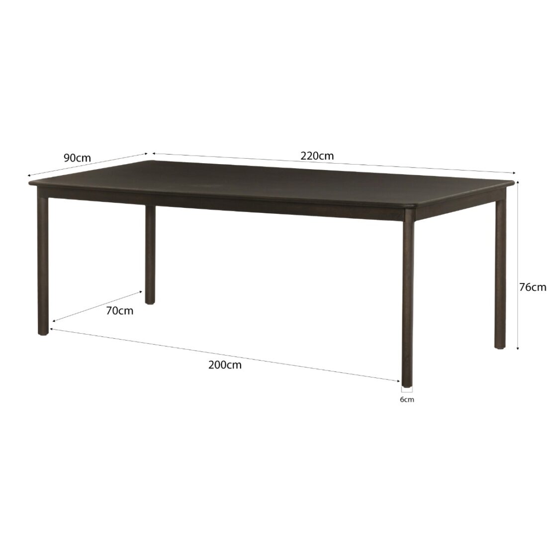 Livingfurn Eettafel Tobago Espresso 220cm Livingfurn Eettafel Tobago Espresso 220cm