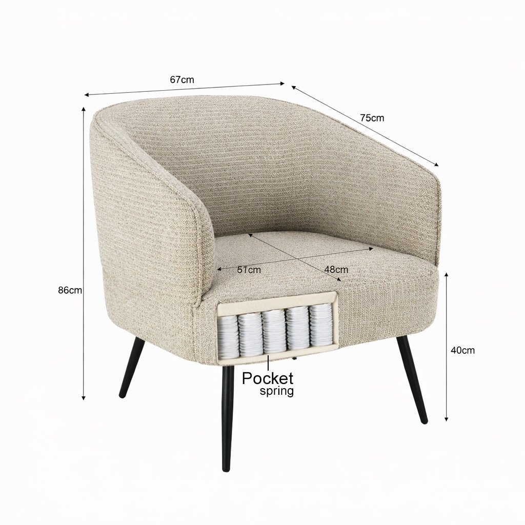 Livingfurn Fauteuil Coco Beige