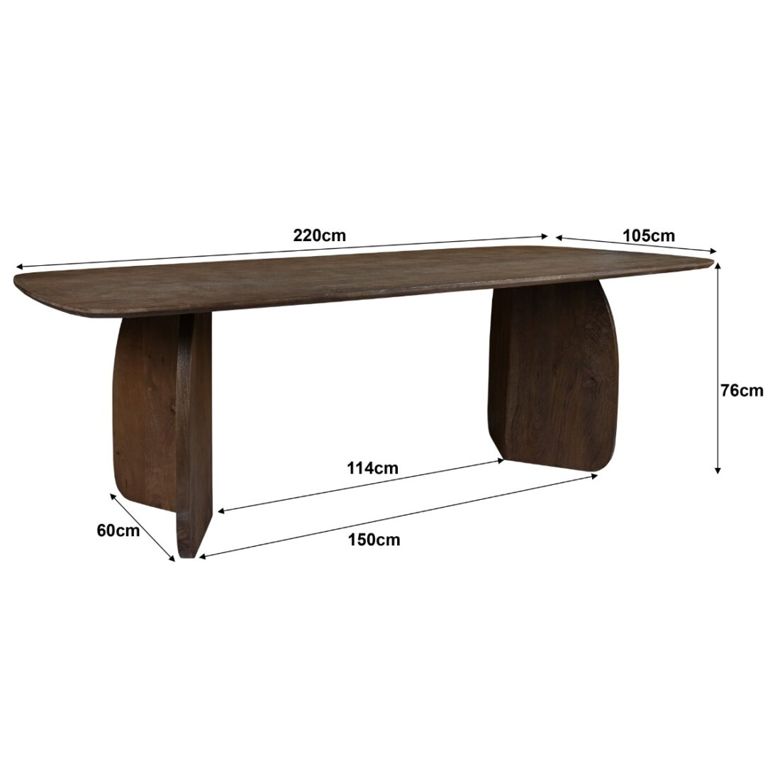 Livingfurn Eettafel Trevor 220cm Livingfurn Eettafel Trevor 220cm