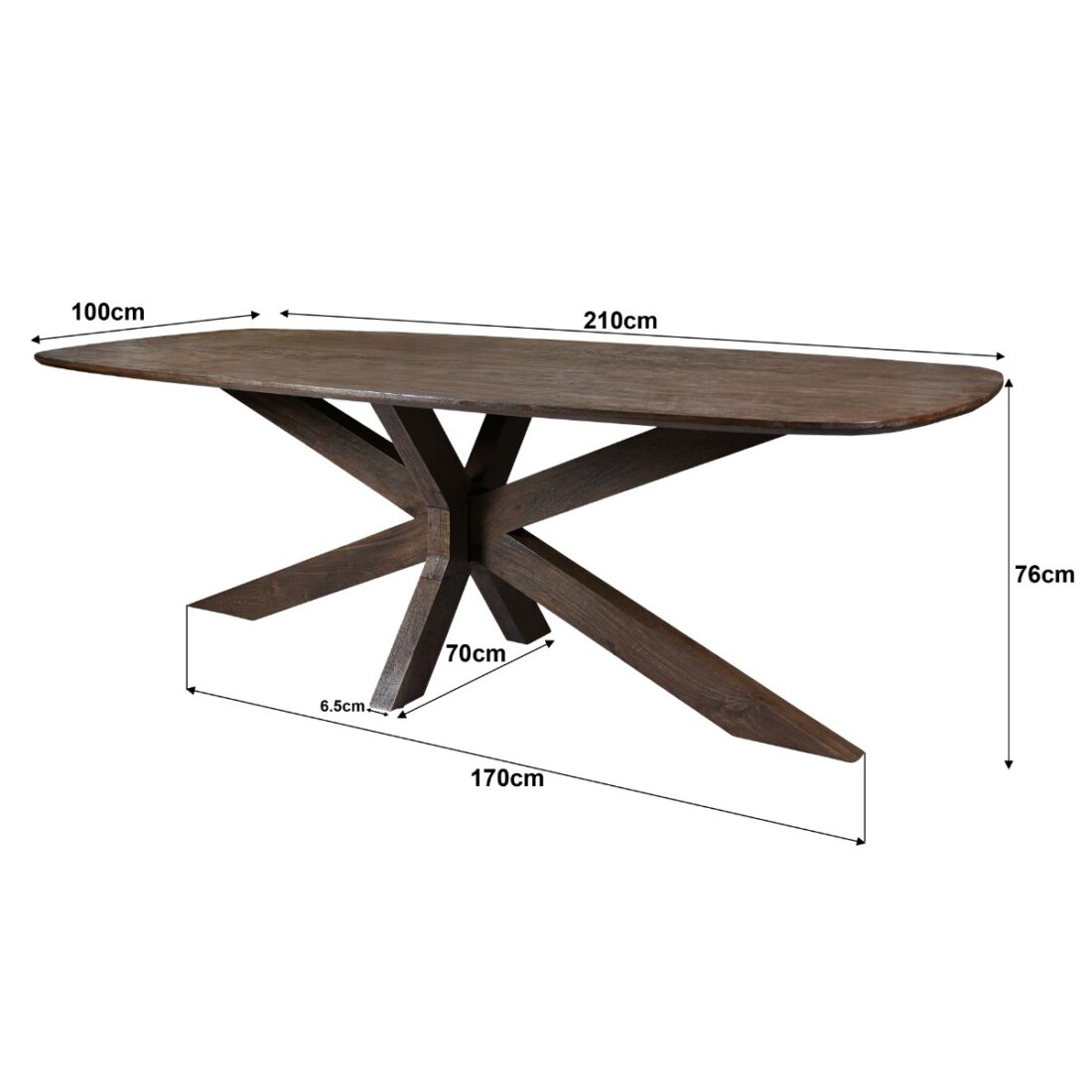 Livingfurn Eettafel Lissabon 210cm Livingfurn Eettafel Lissabon 210cm