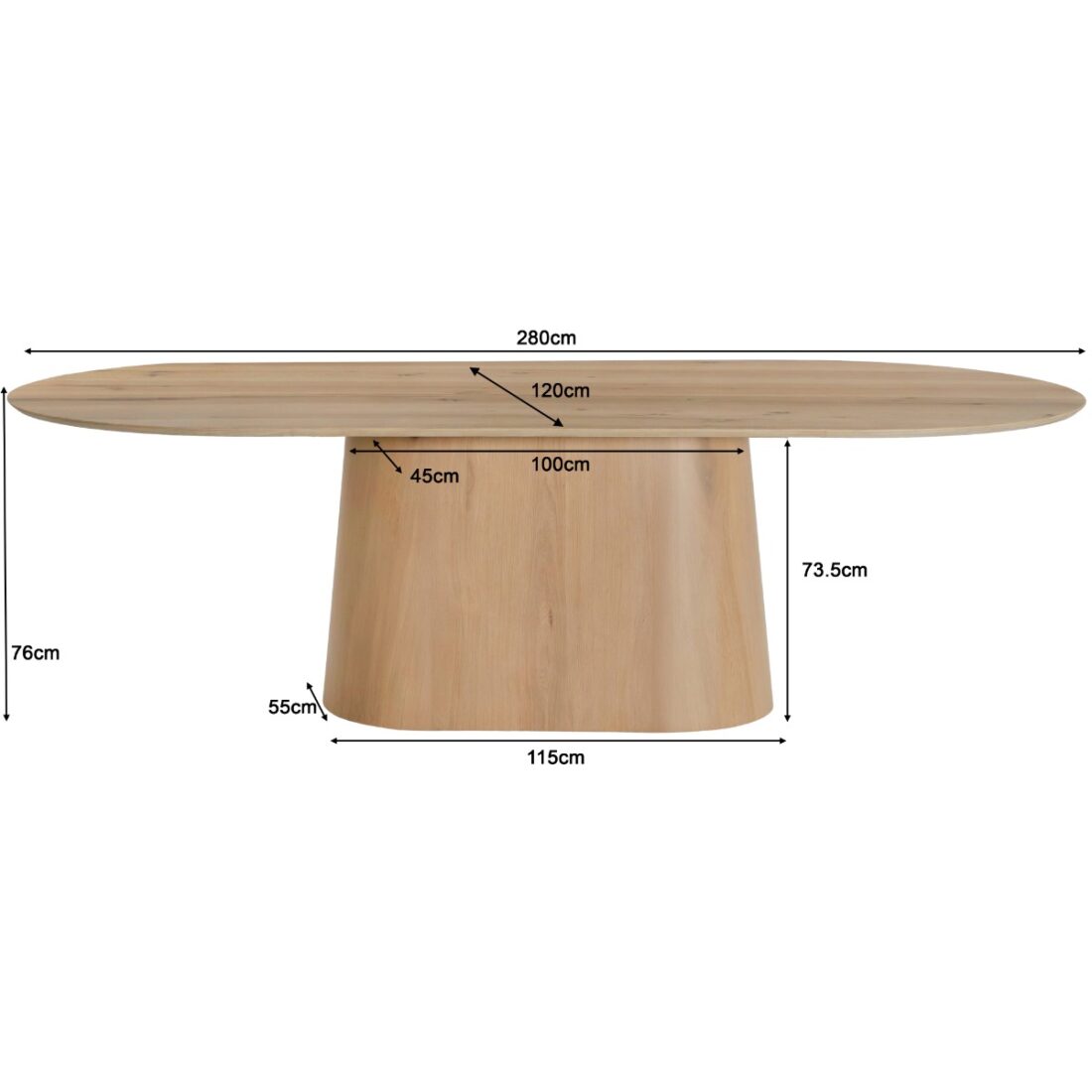 Livingfurn Eettafel Novero 280cm Livingfurn Eettafel Novero 280cm