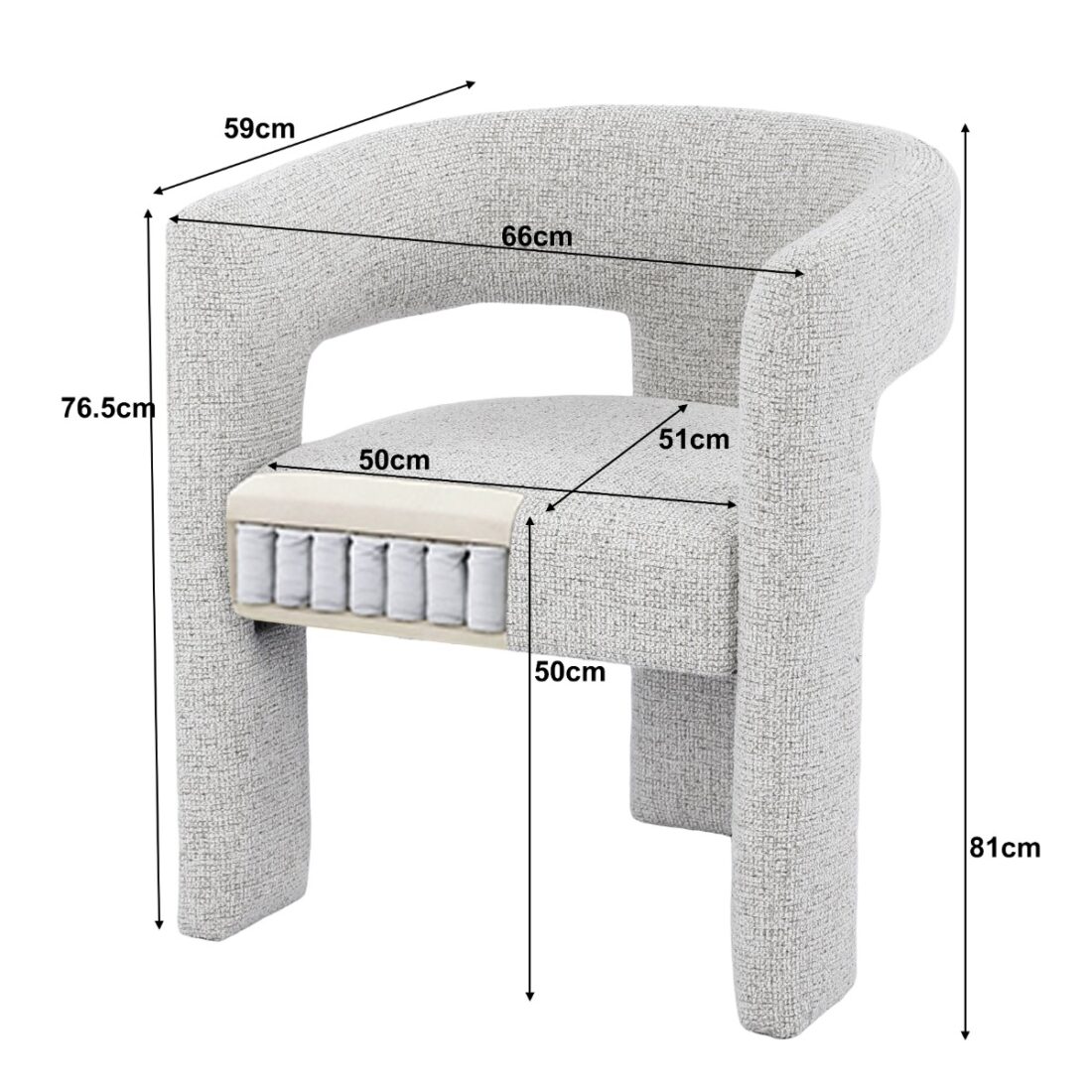 Livingfurn Eetkamerstoel Aurelia Met Arm Beige