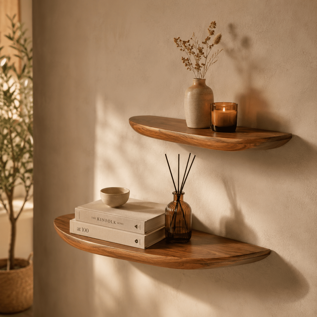 Starfurn Wandplank Live edge | 60 cm | Set van 2