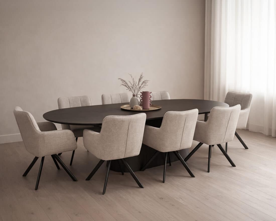 Livingfurn eettafel Novero Espresso 280cm Livingfurn eettafel Novero Espresso 280cm