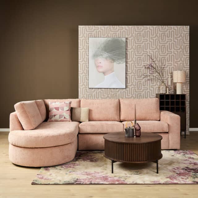 Starfurn MySofa Alma Hoekbank Roze Divan Links+2,5 zits