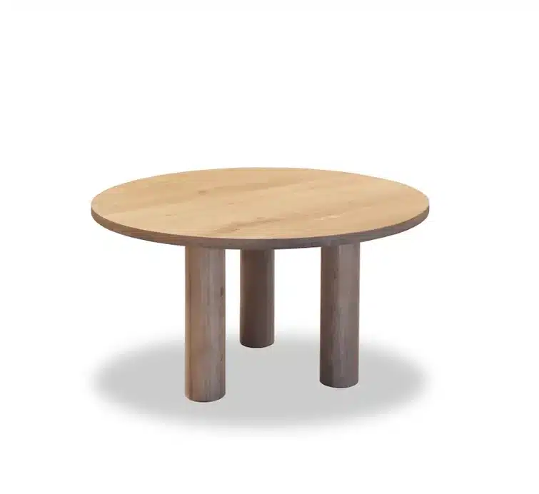 Massief eiken tafel rond