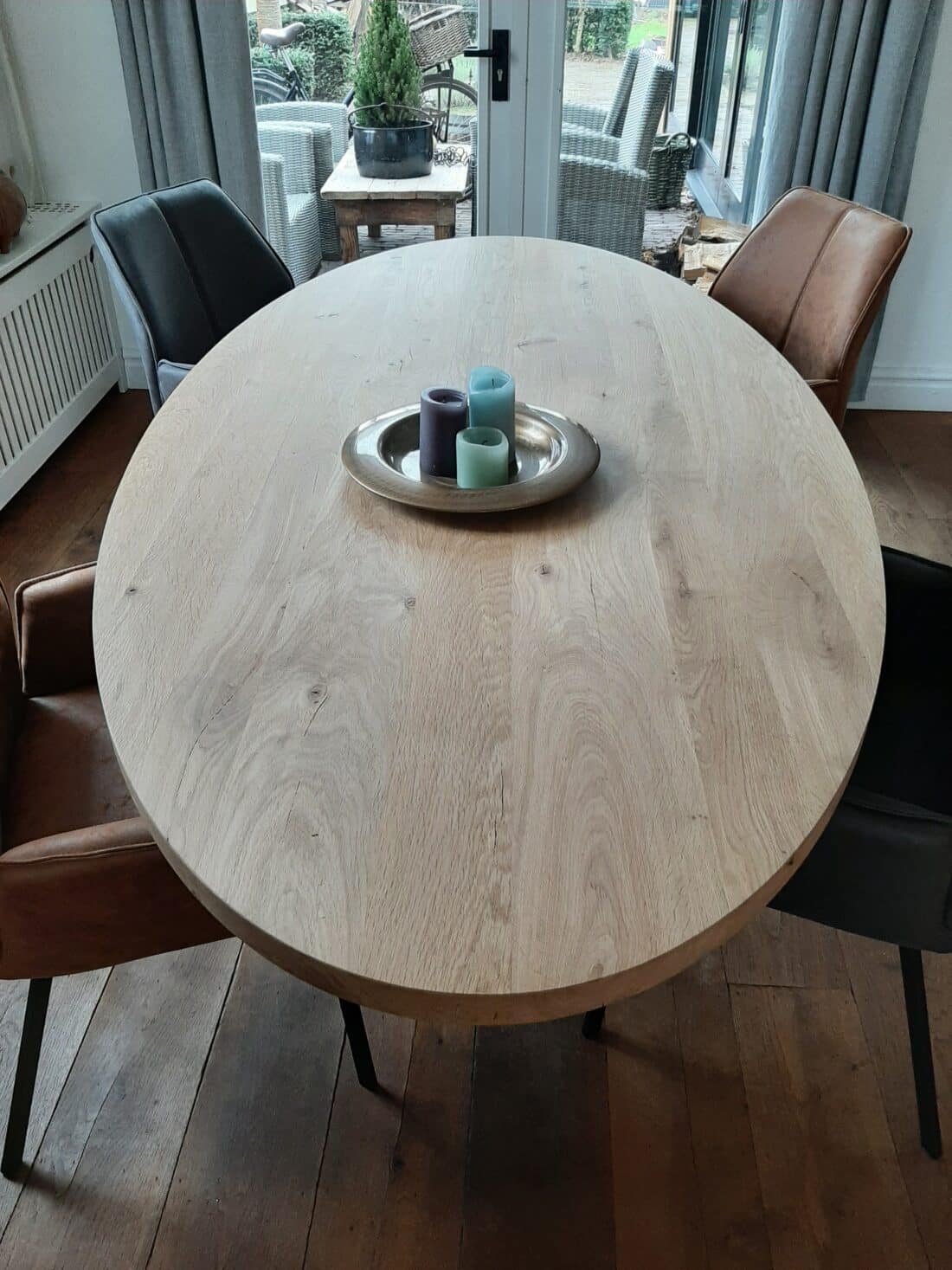 Ovaal Eettafel Massief Eiken