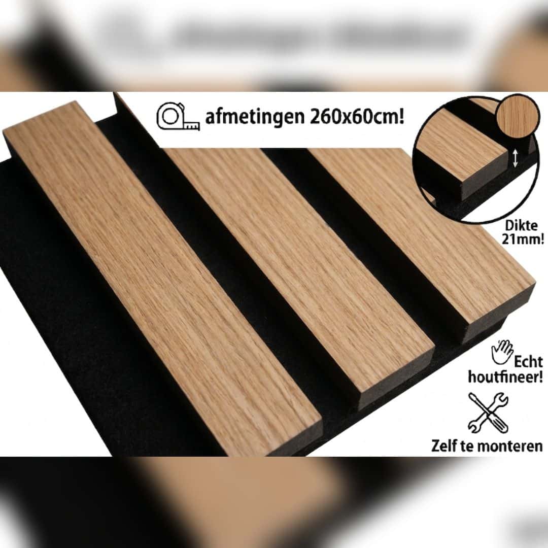 Akoestisch Wandpaneel Oak Eiken