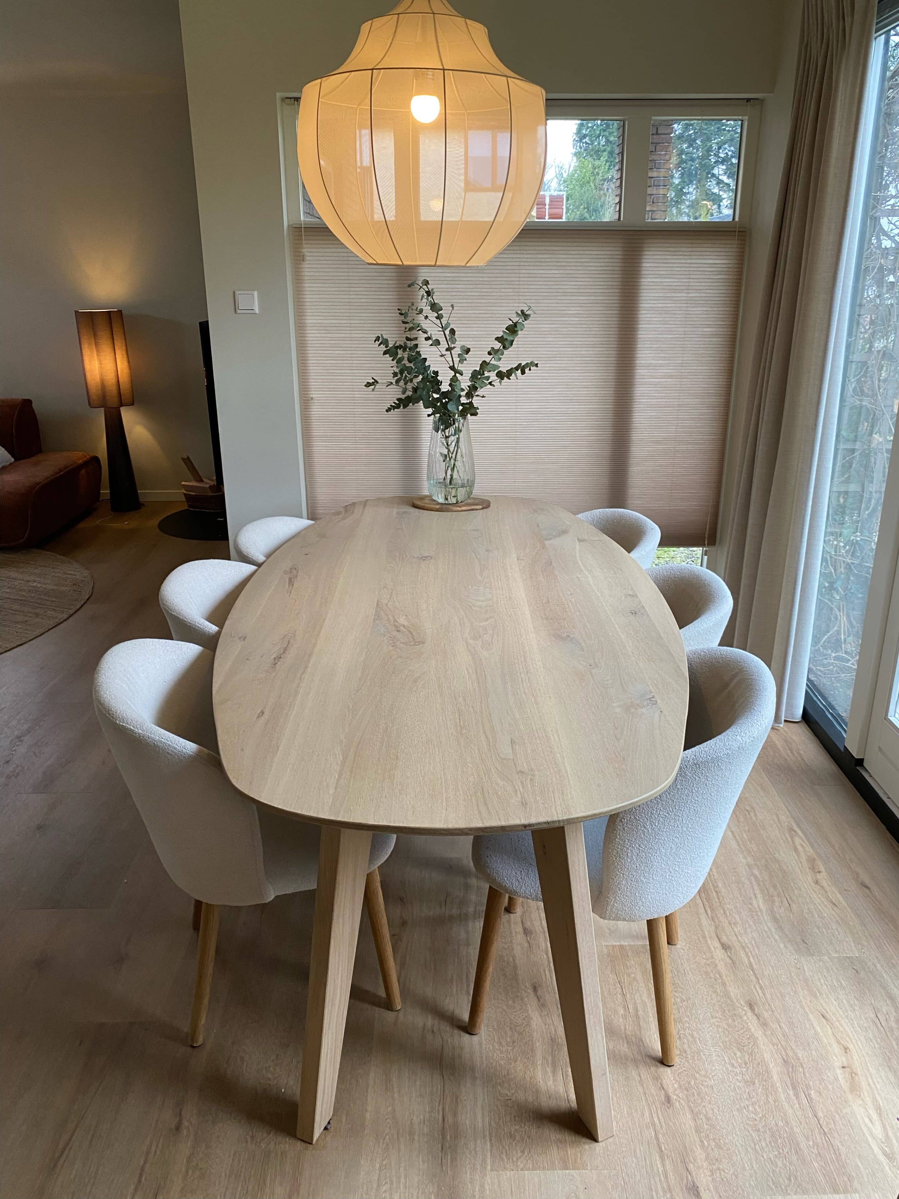 Massief eiken eettafel Deens ovaal bestel je online bij Meubelzwagerij