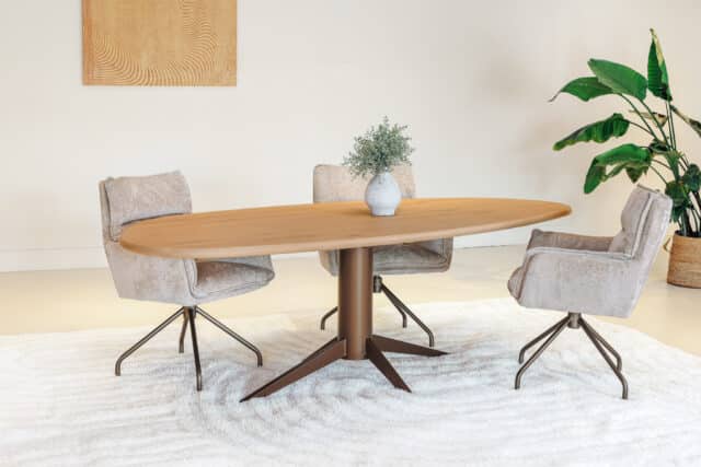 Organische eettafels eiken Japandi