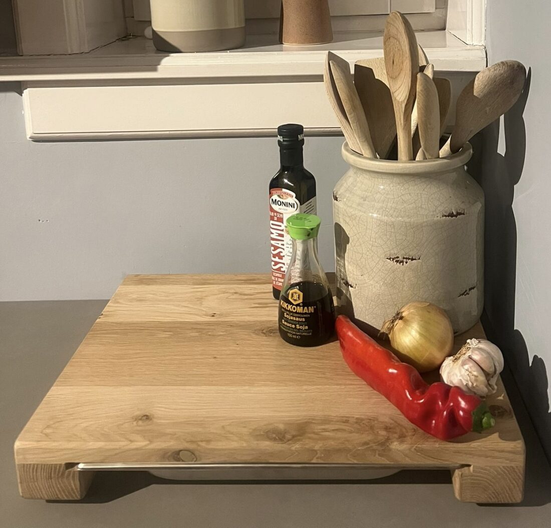 Snijplank met RVS opvangbak