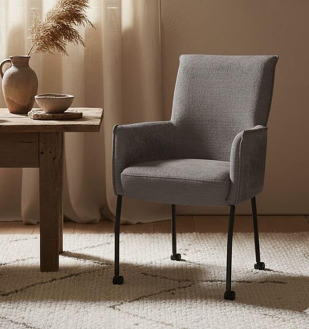 eetkamerstoel met wieltjes _ stoel met wieltjes _ zelf stoel samenstellen _ stoel met bruine poten