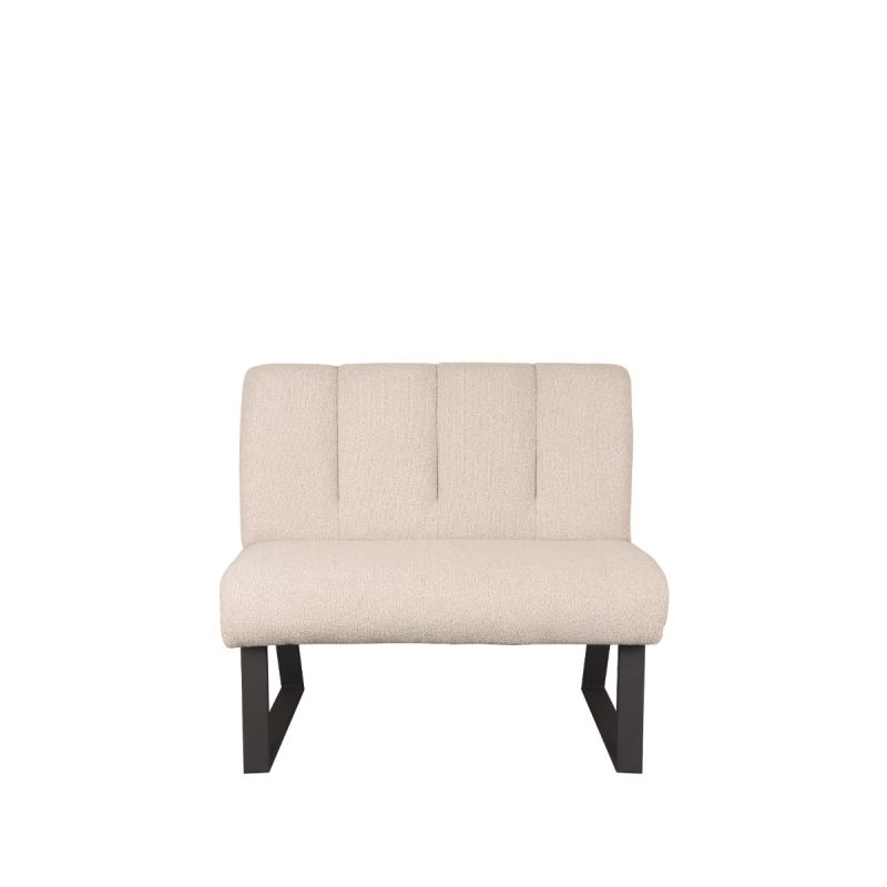 LABEL51 Modula eetkamerbank 100 cm in naturel bouclé met zwart metalen onderstel LABEL51 Modula eetkamerbank 100 cm in naturel bouclé met zwart metalen onderstel