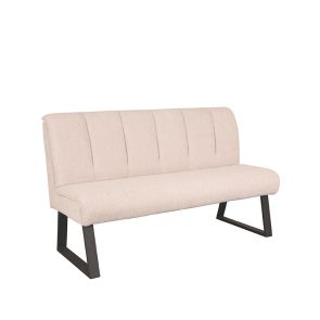 LABEL51 Modula eetkamerbank 150 cm in naturel bouclé met zwart metalen onderstel LABEL51 Modula eetkamerbank 150 cm in naturel bouclé met zwart metalen onderstel