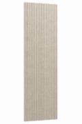 Beige akoestisch PET-viltpaneel met verticale lijnen van 280 × 60 cm en 9 mm dik.