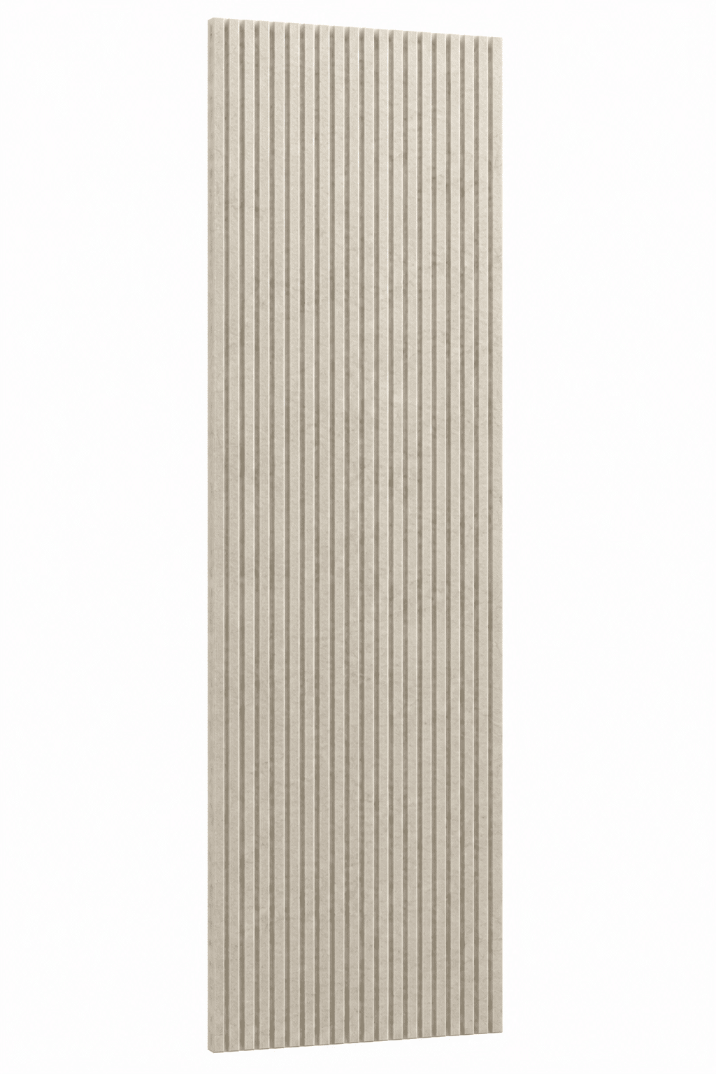 Beige akoestisch PET-viltpaneel met verticale lijnen van 280 × 60 cm en 9 mm dik. Beige akoestisch PET-viltpaneel met verticale lijnen van 280 × 60 cm en 9 mm dik.