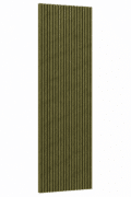 Mosgroen akoestisch PET-viltpaneel met verticale lijnen van 280 × 60 cm en 9 mm dik.