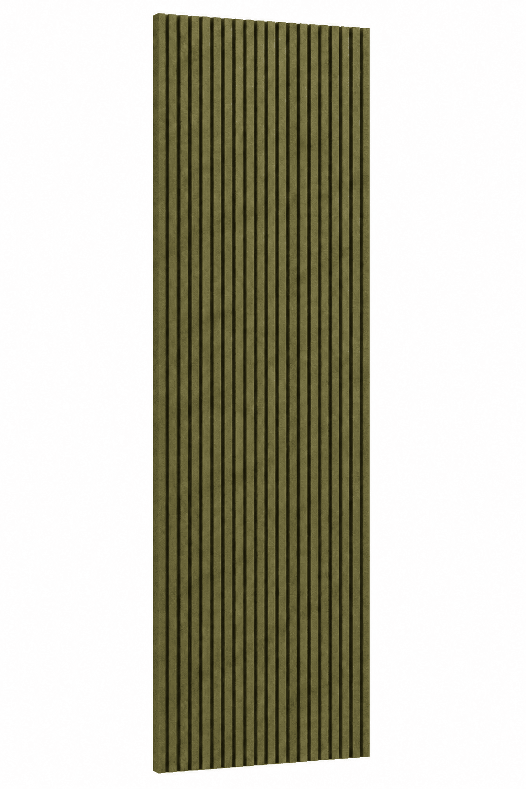 Mosgroen akoestisch PET-viltpaneel met verticale lijnen van 280 × 60 cm en 9 mm dik. Mosgroen akoestisch PET-viltpaneel met verticale lijnen van 280 × 60 cm en 9 mm dik.