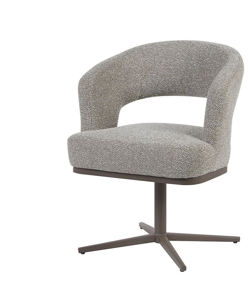 Eetkamerstoel Monaco in Mushroom Royal Boucle met bronzen metalen onderstel Eetkamerstoel Monaco in Mushroom Royal Boucle met bronzen metalen onderstel
