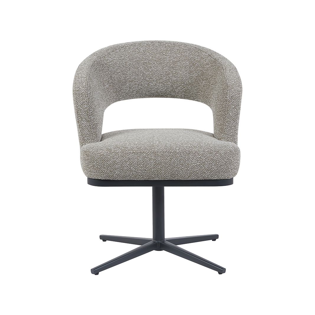 Eetkamerstoel Monaco Mushroom Royal Boucle met zwart metalen onderstel Eetkamerstoel Monaco Mushroom Royal Boucle met zwart metalen onderstel