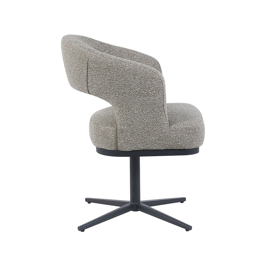 Eetkamerstoel Monaco Mushroom Royal Boucle met zwart metalen onderstel Eetkamerstoel Monaco Mushroom Royal Boucle met zwart metalen onderstel