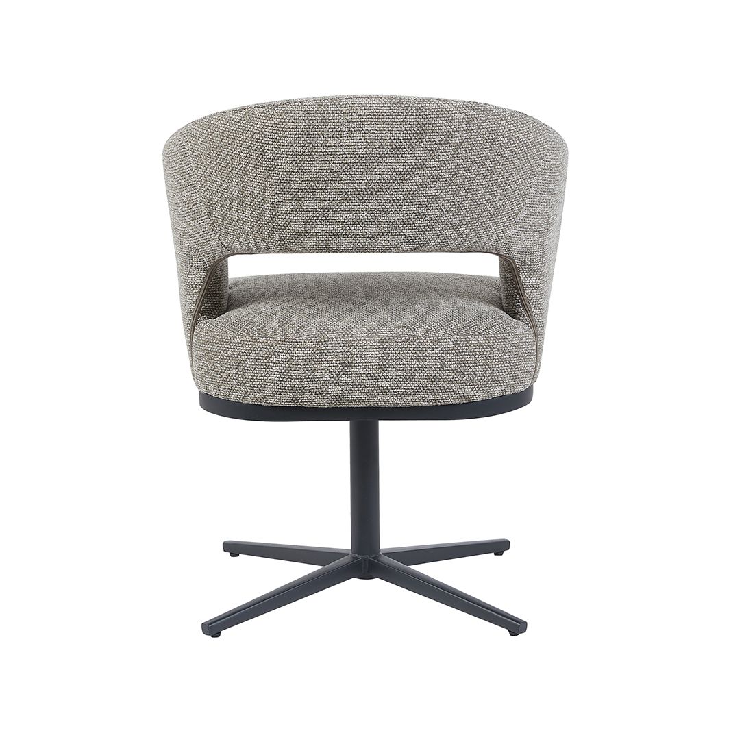 Eetkamerstoel Monaco Mushroom Royal Boucle met zwart metalen onderstel Eetkamerstoel Monaco Mushroom Royal Boucle met zwart metalen onderstel