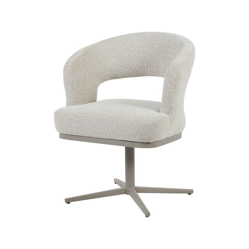 Eetkamerstoel Monaco Naturel Royal Boucle met taupe metalen onderstel