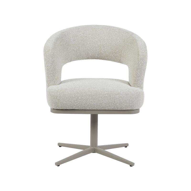 Eetkamerstoel Monaco Naturel Royal Boucle met taupe metalen onderstel